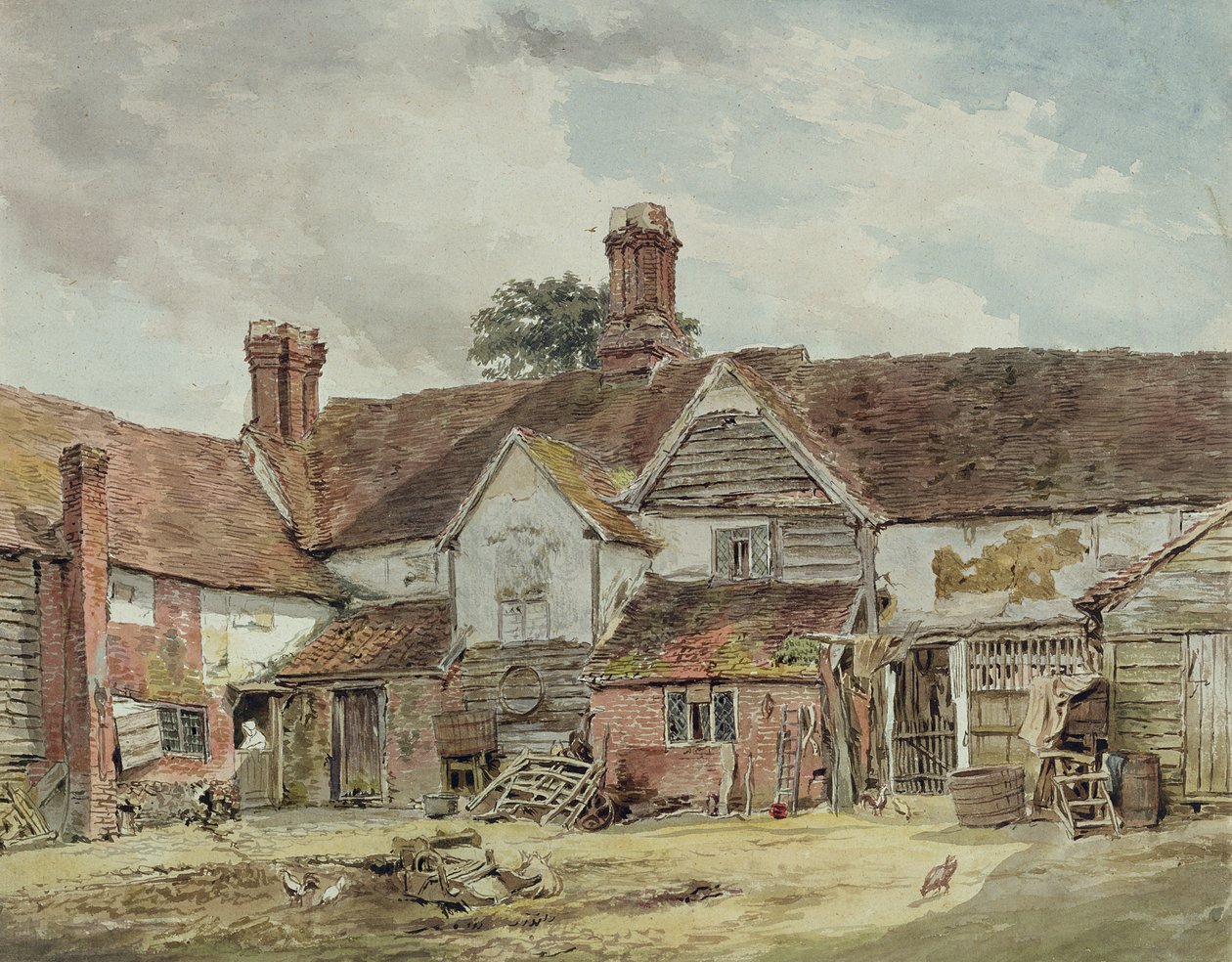 Vieux bâtiments de ferme - William Henry Hunt