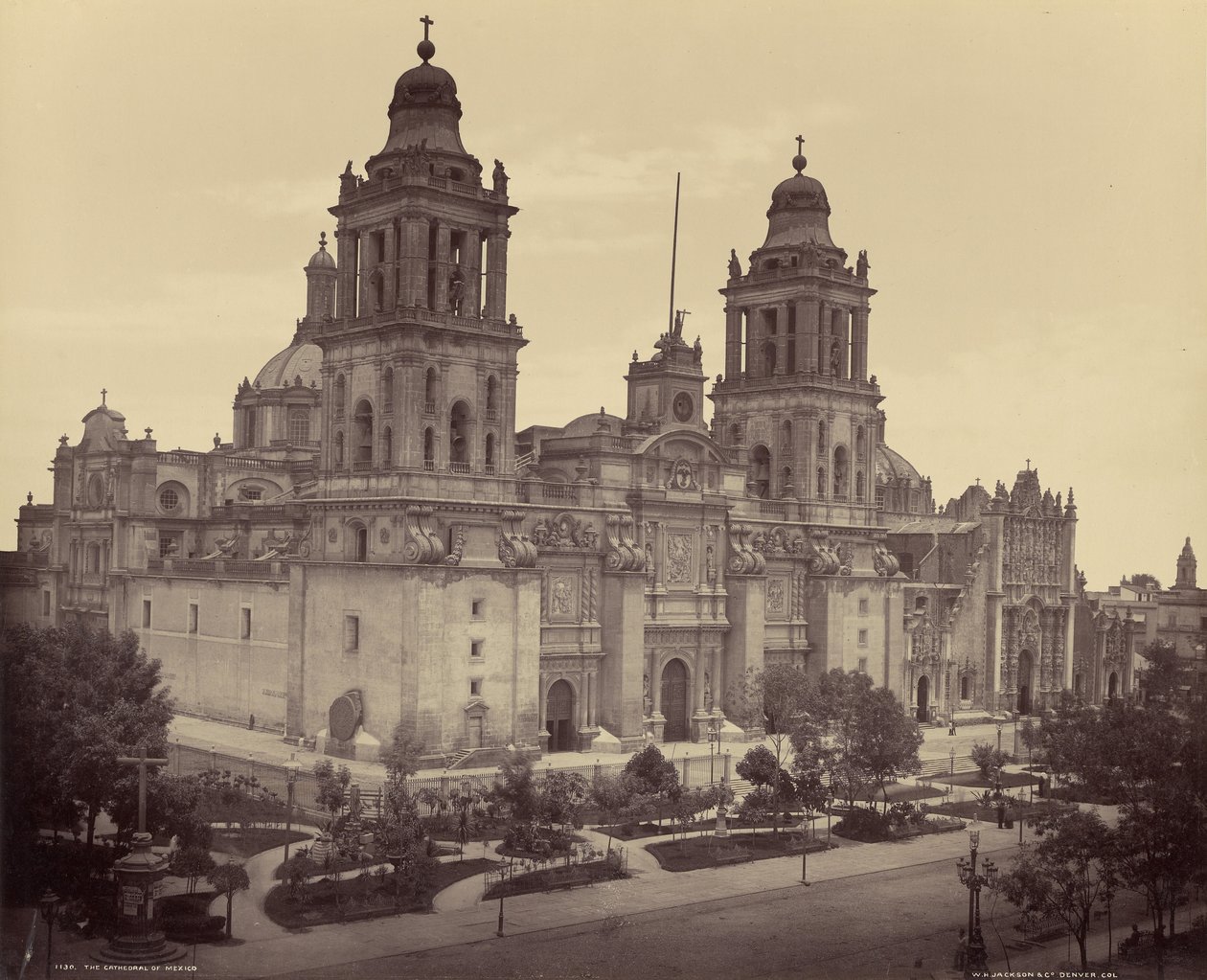 La cathédrale de Mexico - William Henry Jackson