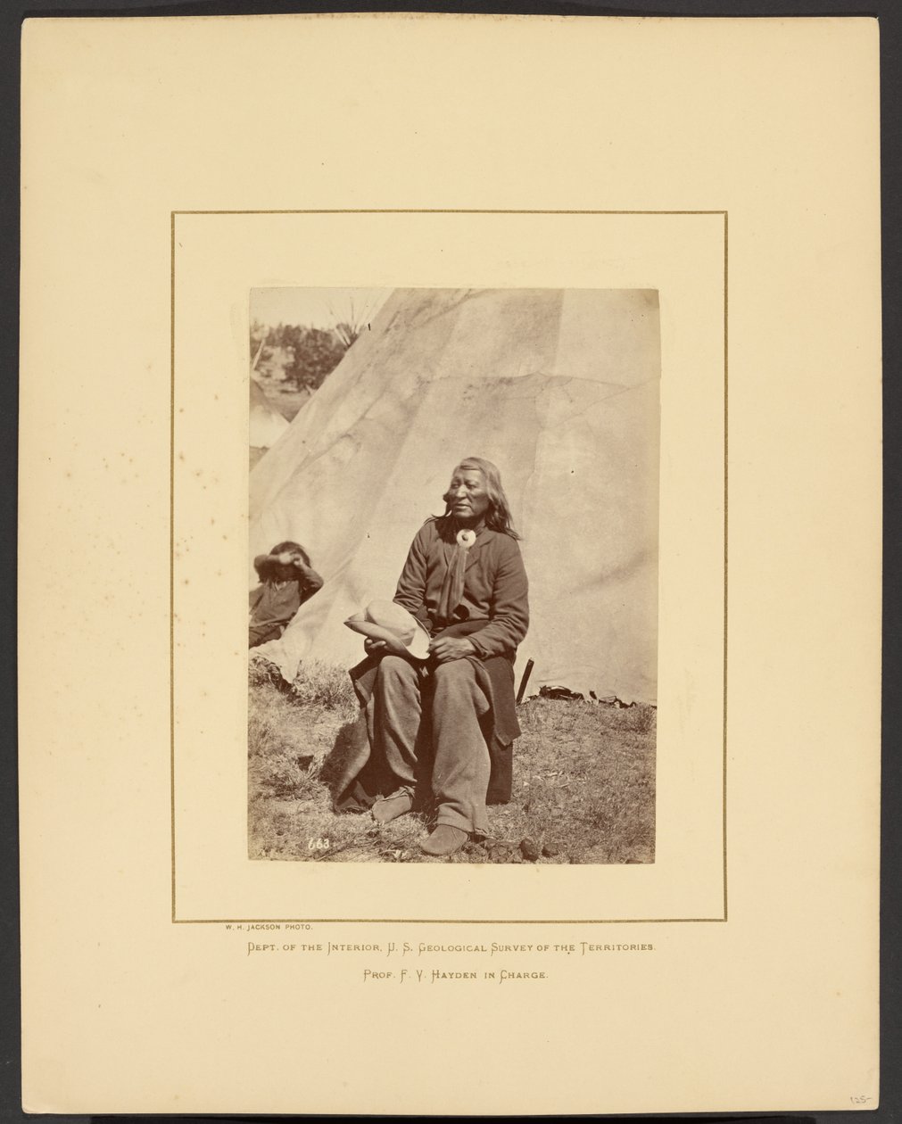 [Washakie ou Shoots the Buffalo Running, Shoshone, Wind River Mountains, Wyoming] - William Henry Jackson