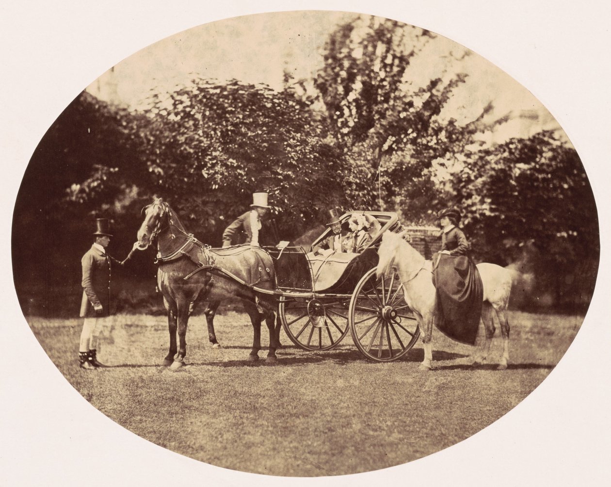 Voiture hippomobile et cavalière - William Henry Lake Price