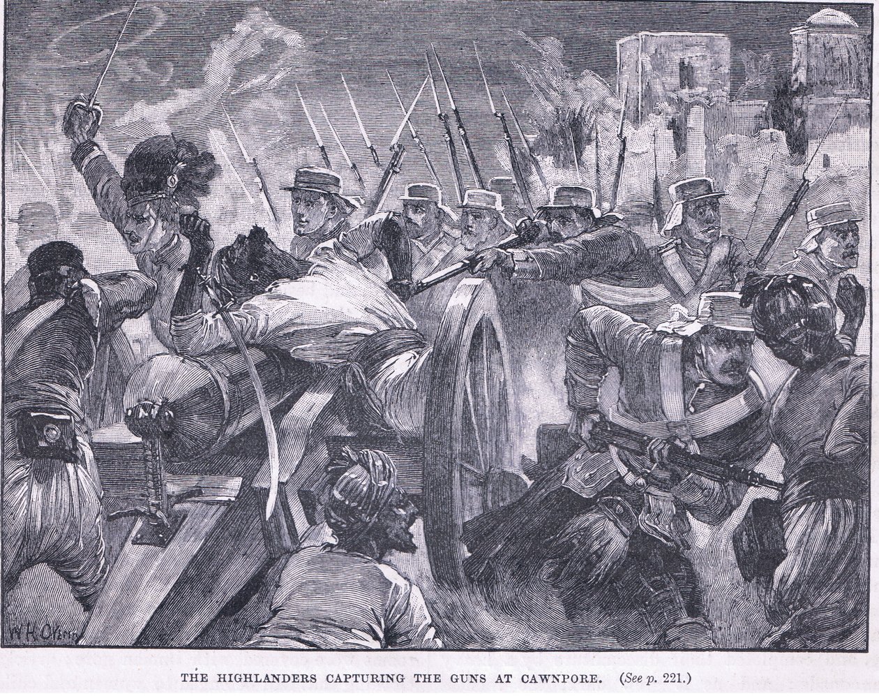 Les Highlanders capturant Cawnpore 1857 après J.-C. - William Heysham Overend