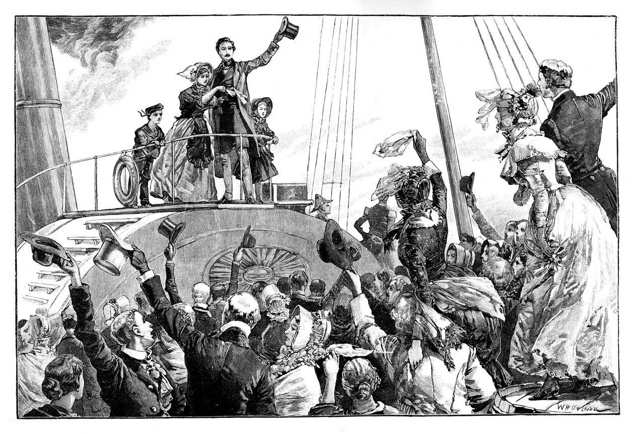La reine quittant Kingstown, visite royale en Irlande - William Heysham Overend