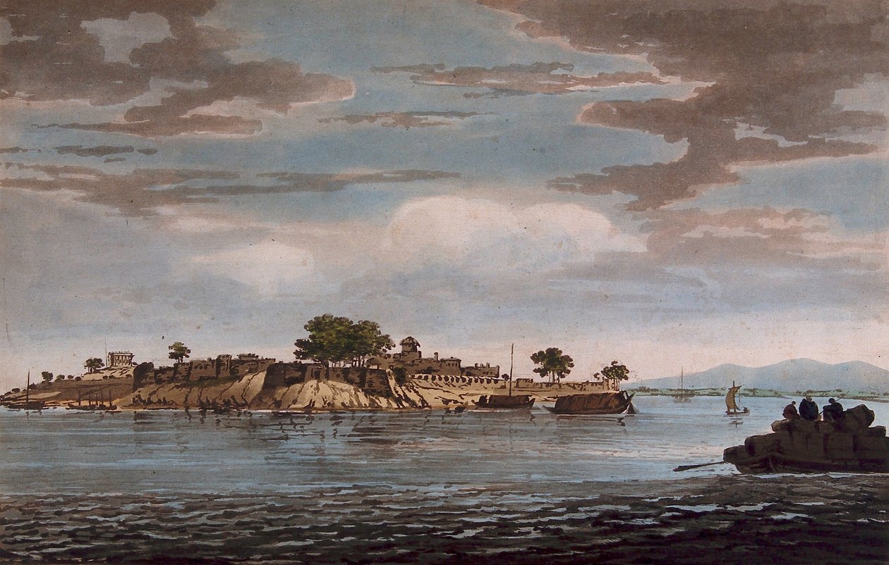 Vue du fort de Mongheer, sur les rives du Gange - William Hodges