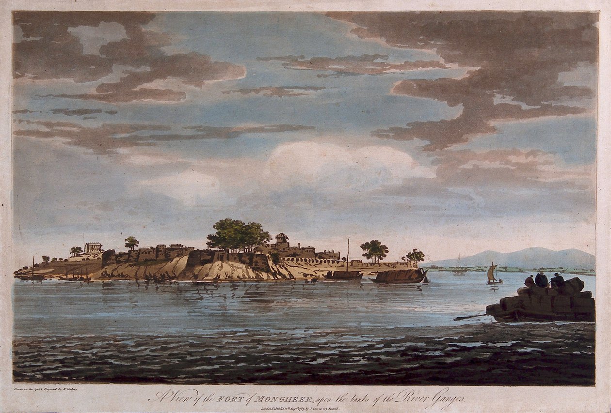 Vue du fort de Mongheer, sur les rives du Gange - William Hodges