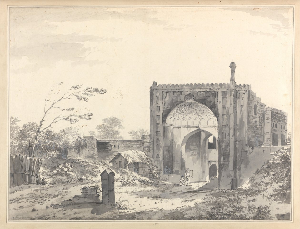 Vue de la porte du caravansérail de Raje Mahel [Rajmahal] - William Hodges