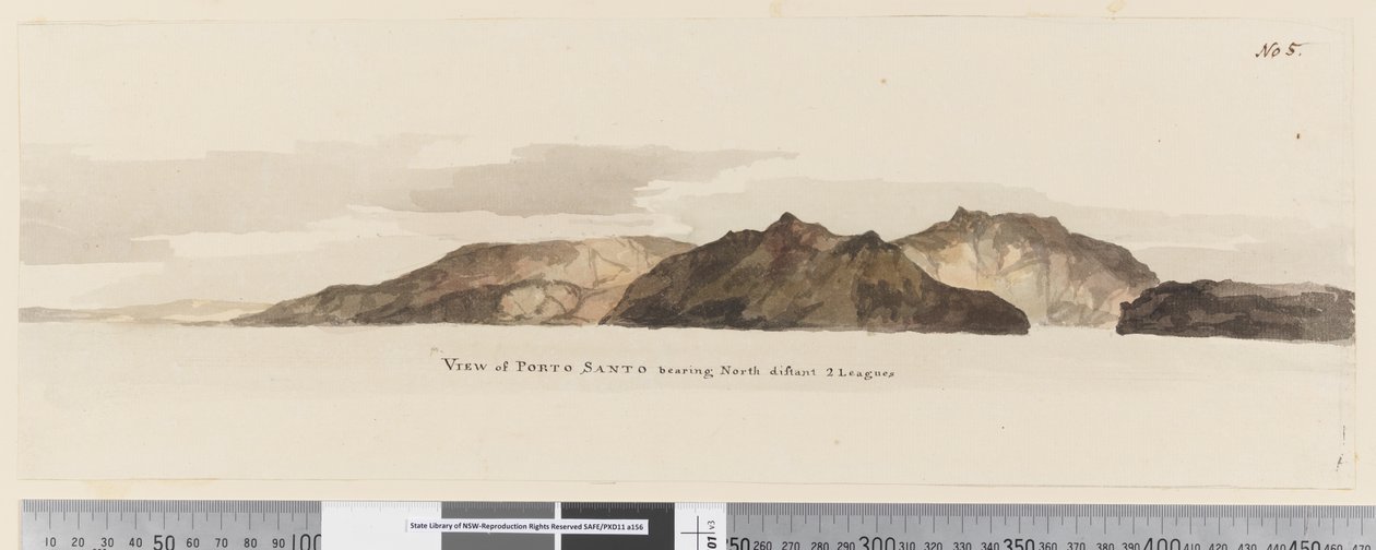 Page 5 Vue de Porto Santo portant au nord distant de 2 lieues - William Hodges