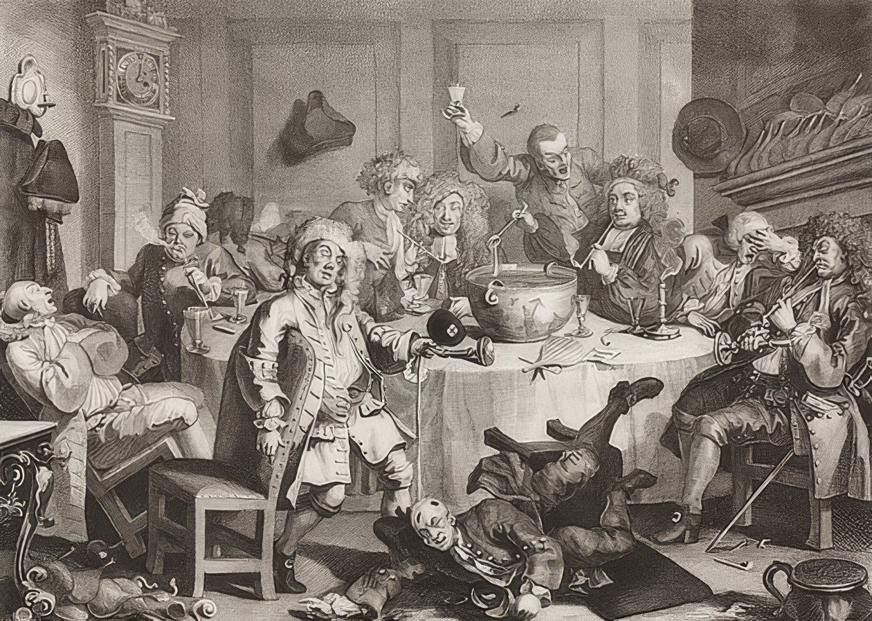 Une conversation moderne à minuit - William Hogarth