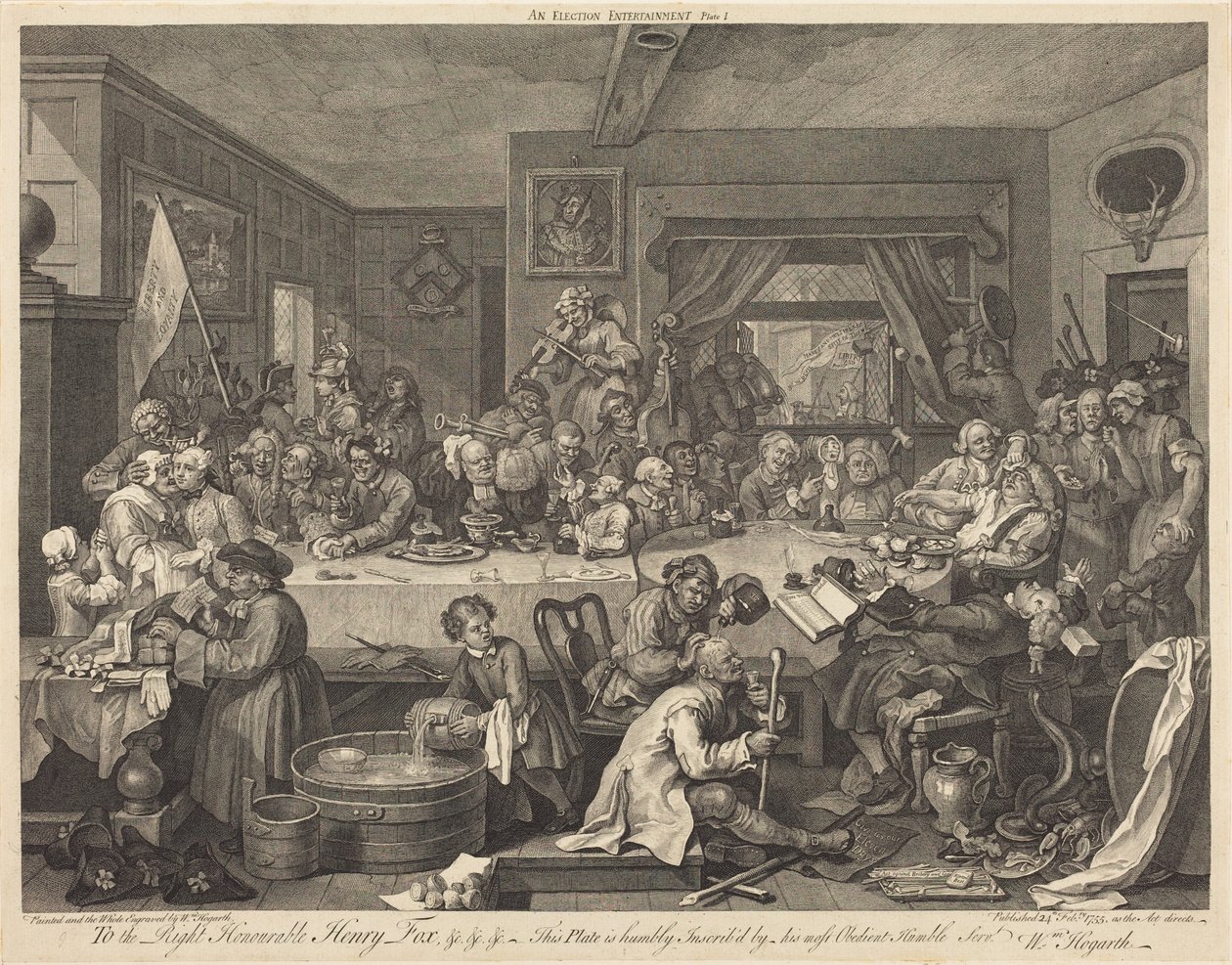 Un banquet électoral - William Hogarth