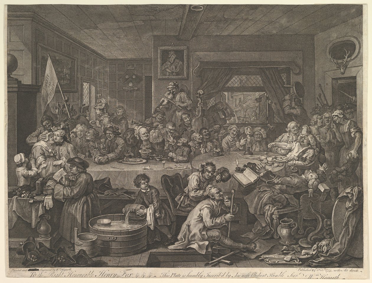 Un divertissement électoral, Planche I : Quatre gravures d