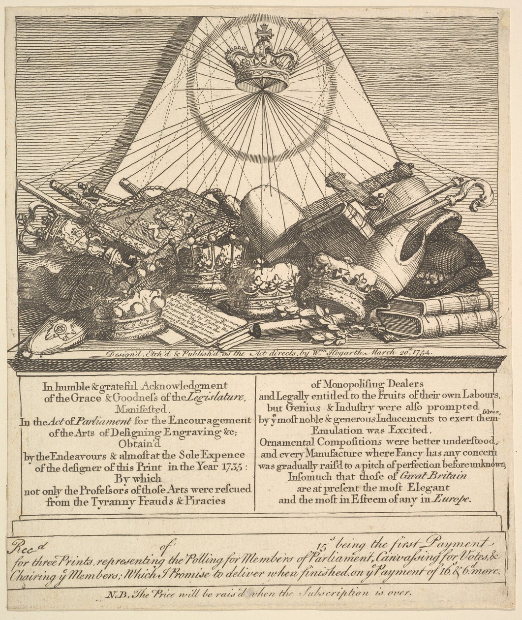 Couronnes, mitres, masses, etc., 1755 - William Hogarth