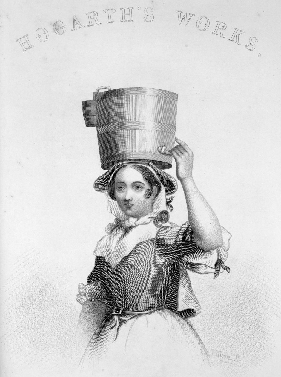 La laitière, gravure de J. Moore d