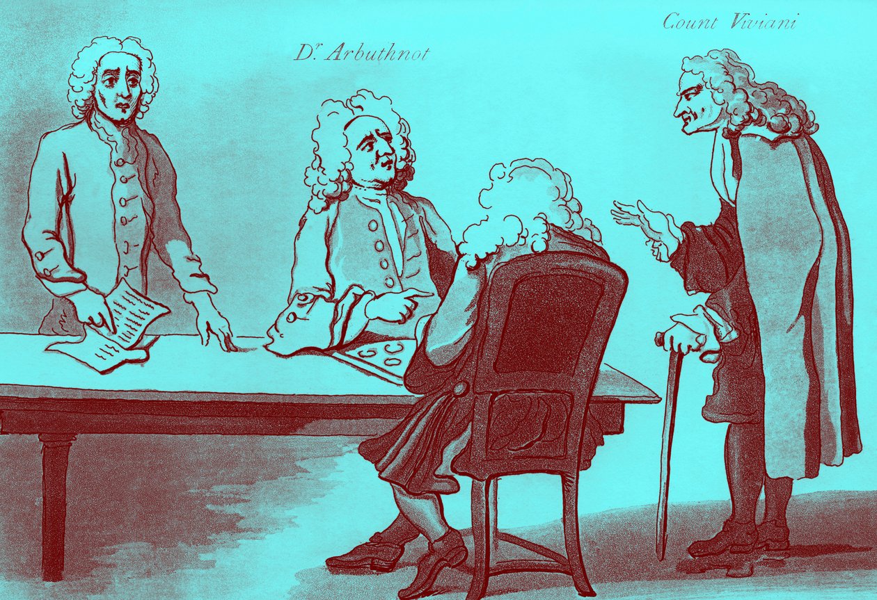 Dr Arbuthnot et le comte Viviani au café de Button - William Hogarth