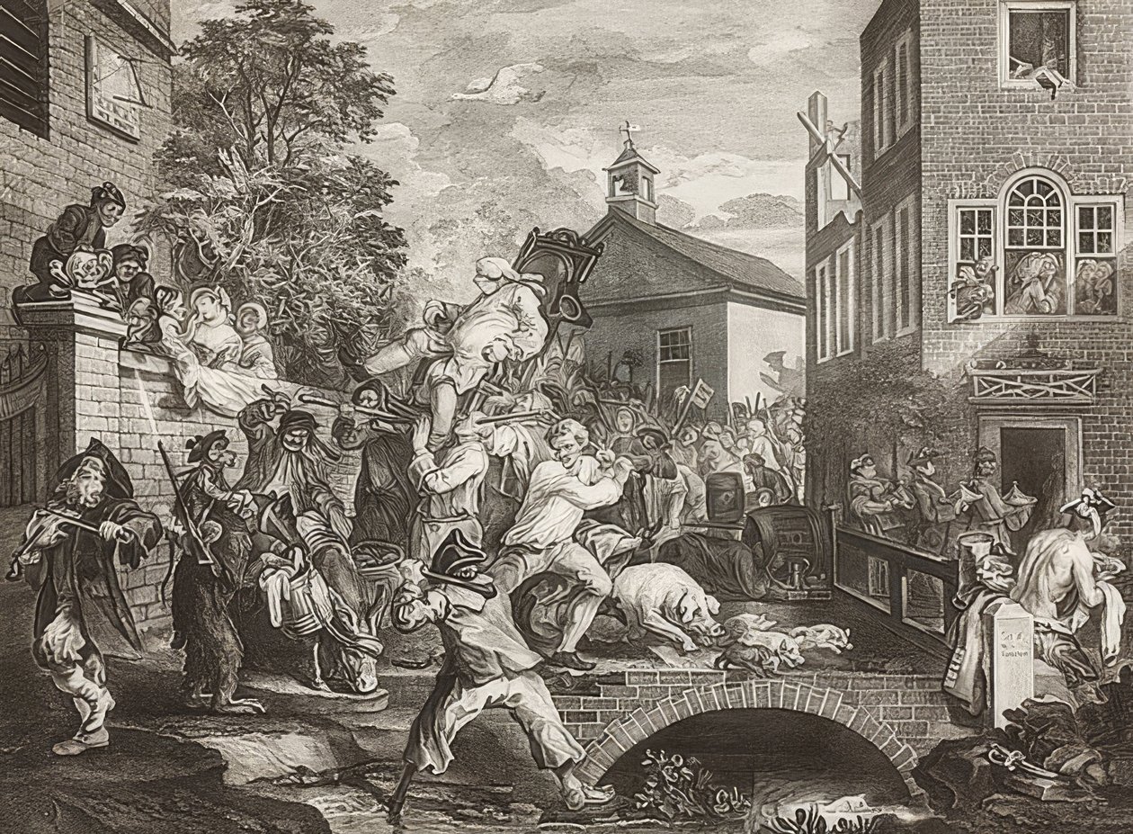 Les élections parlementaires, Planche 4 : Le triomphe des députés - William Hogarth