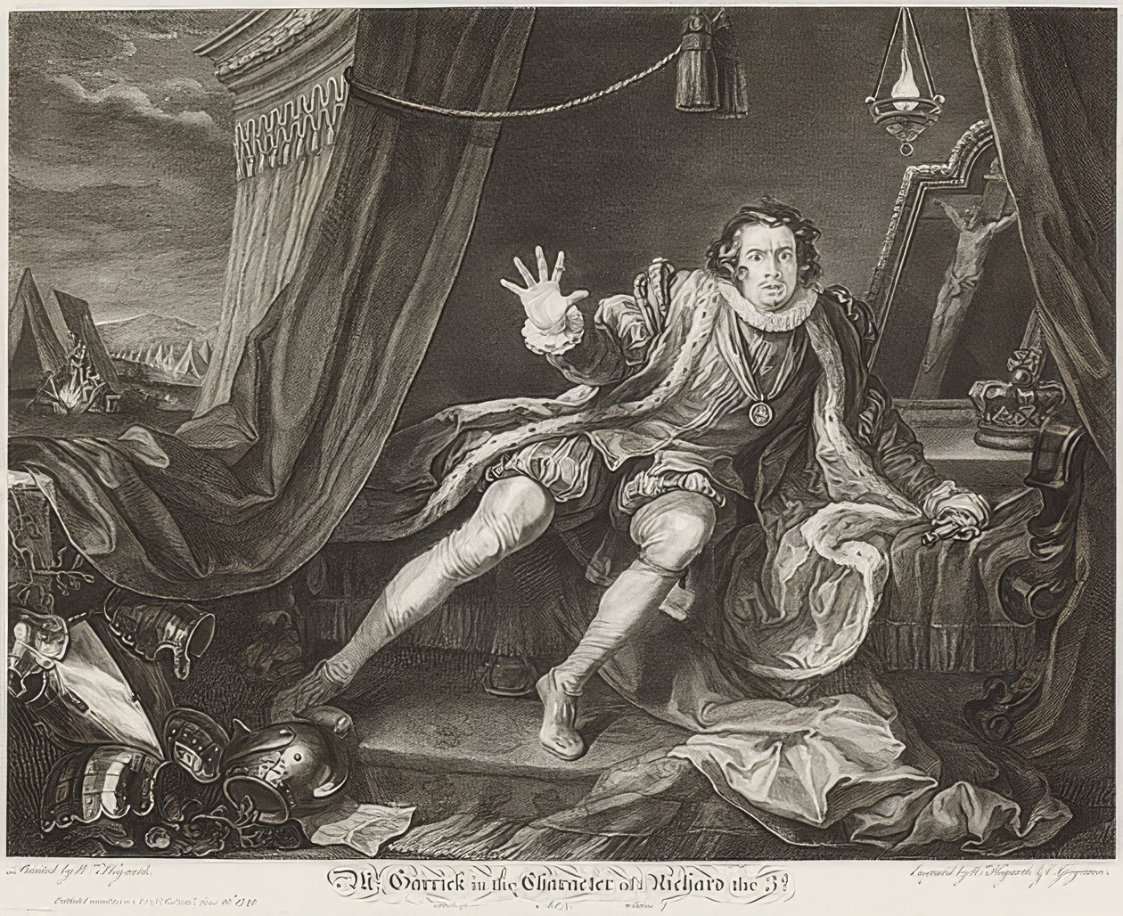 Garrick dans le rôle de Richard III - William Hogarth