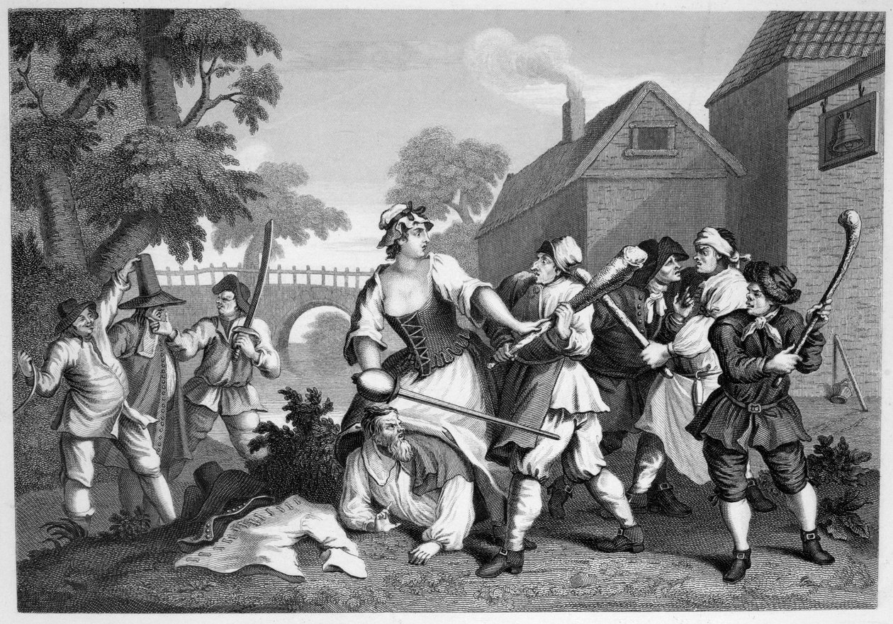 Hudibras Le chevalier se soumet à Trulla - William Hogarth