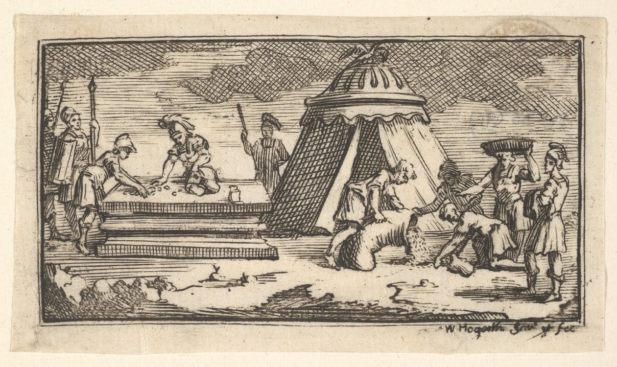 Orge Distribuée au Lieu de Blé [première version] John Beaver, Châtiment Militaire Romain - William Hogarth