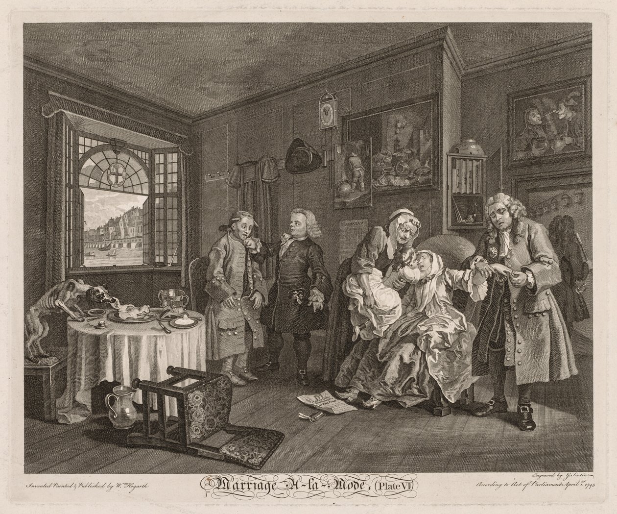 Mariage à la Mode : La Mort de la Comtesse - William Hogarth