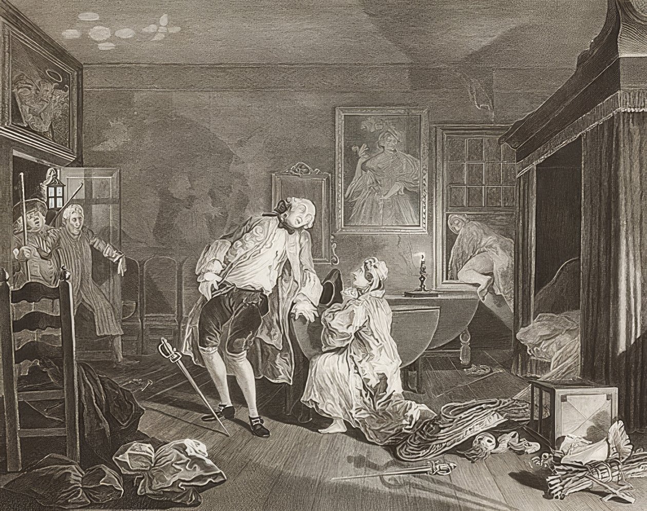 Marriage à la Mode. Feuille 5: Le Bagnio. 1745 - William Hogarth