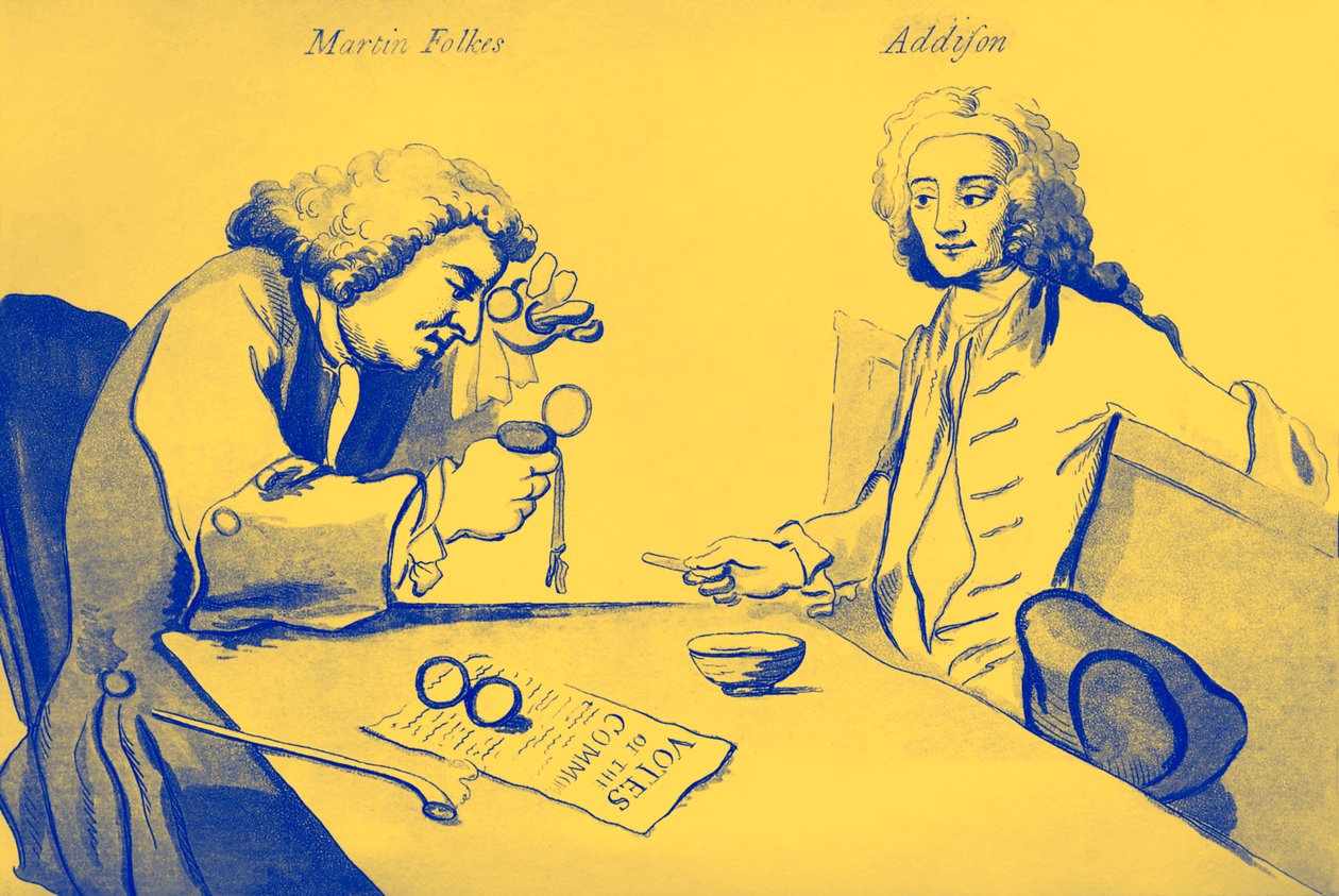 Martin Folkes et Addison au café de Button - William Hogarth