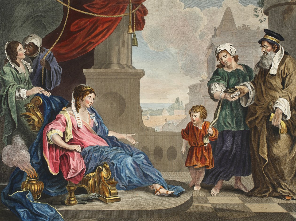 Moïse amené à la fille de Pharaon, illustration de 