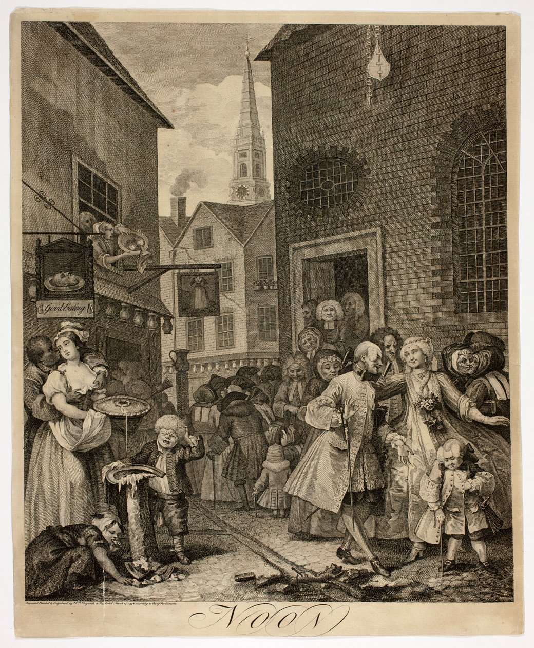 Midi, planche deux de Les Quatre Moments de la Journée - William Hogarth
