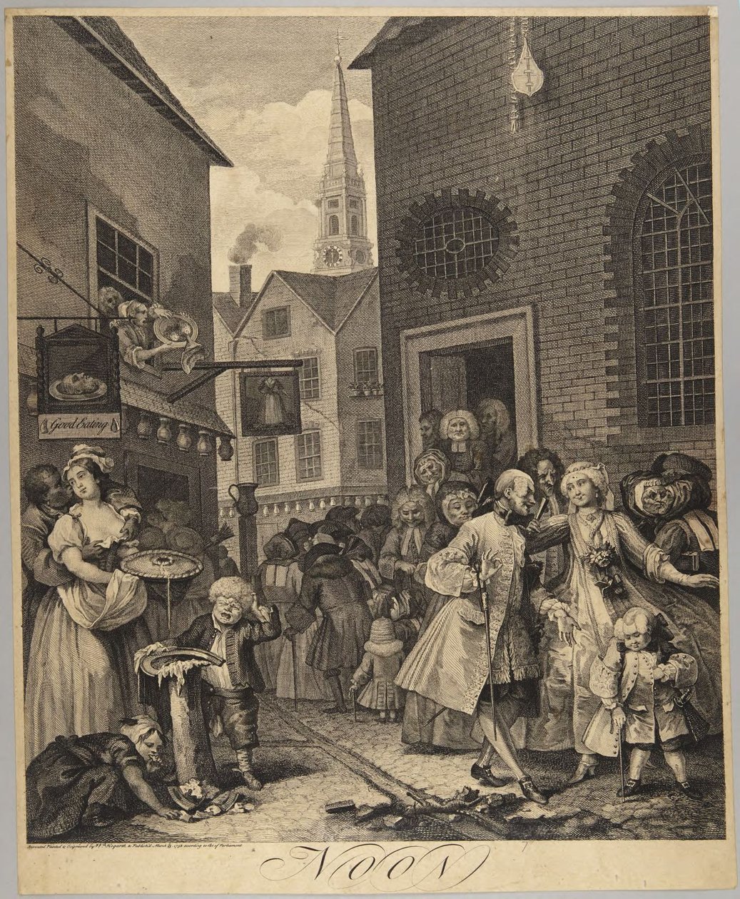 Midi, planche n° 2 de la série « Les quatre moments de la journée » - William Hogarth