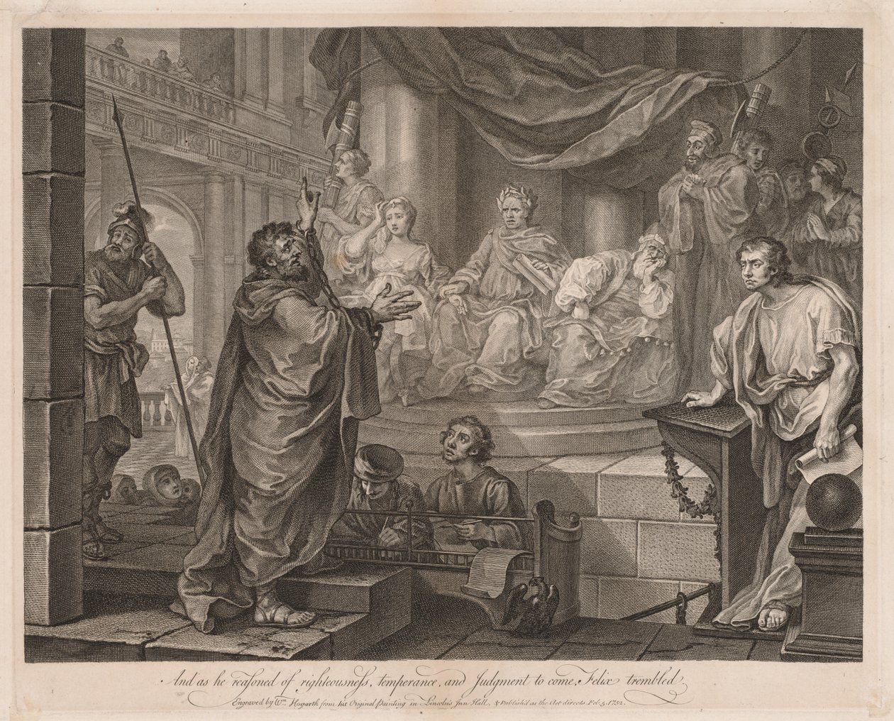 Paul devant Félix Grande Plaque, 1752 - William Hogarth