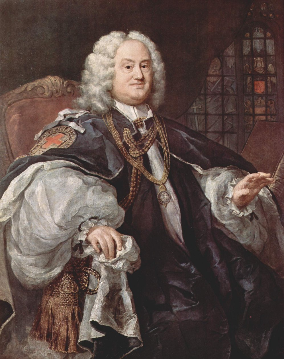 Portrait de Benjamin Hoadly (1676-1761), ecclésiastique anglais, successivement évêque de Bangor, Hereford, Salisbury et Winchester. - William Hogarth
