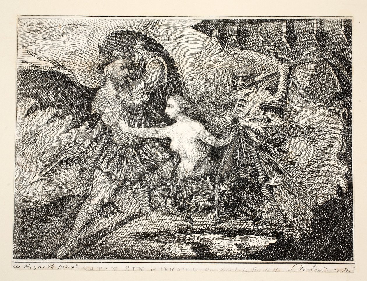 Satan, le péché et la mort, pub. 1792 - William Hogarth
