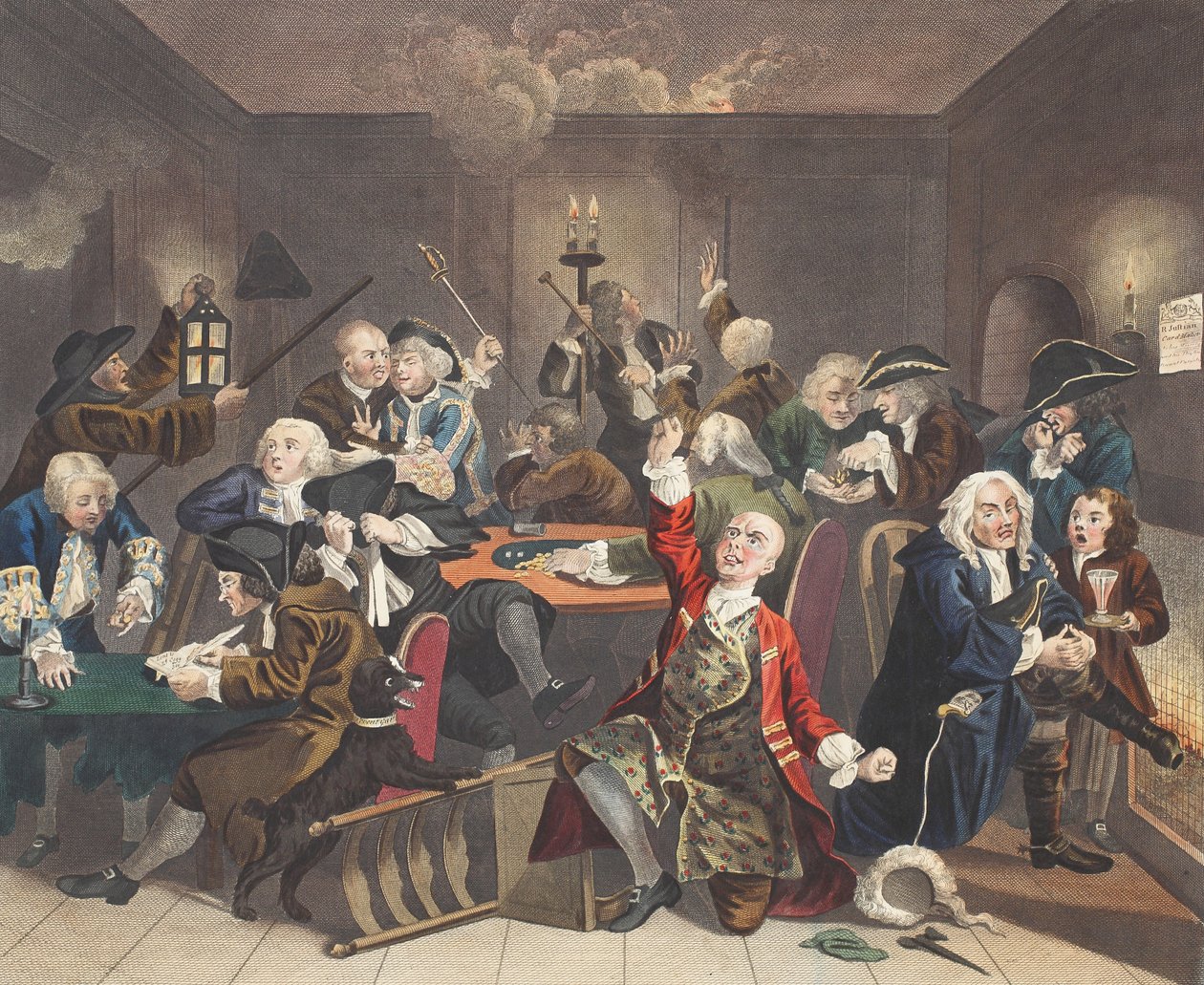 Scène dans une maison de jeu, planche VI de 