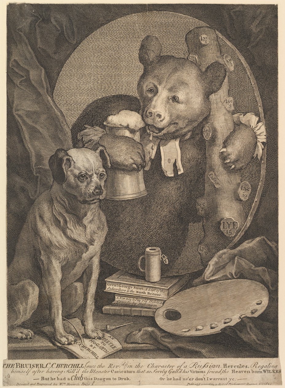 Le Bruiser Caricature de Charles Churchill, 1er août 1762 - William Hogarth