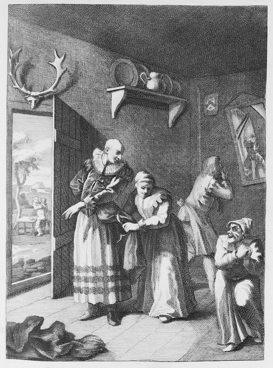 Le curé et le barbier se déguisant pour ramener Don Quichotte chez lui - William Hogarth