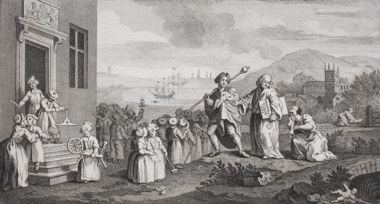 Les enfants trouvés, gravé par F. Morellon La Cave - William Hogarth