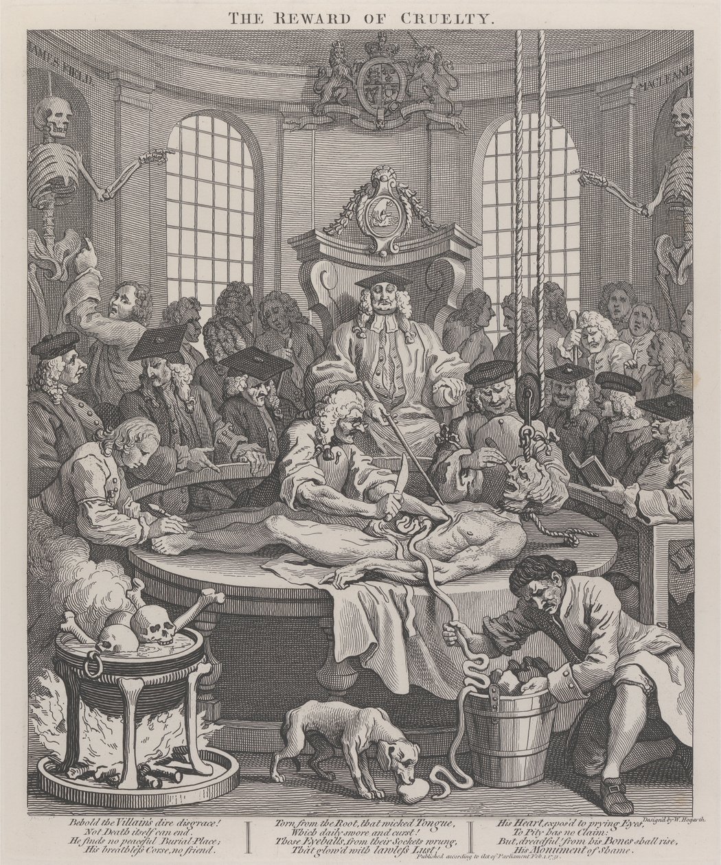 La quatrième étape de la cruauté : la récompense de la cruauté - William Hogarth
