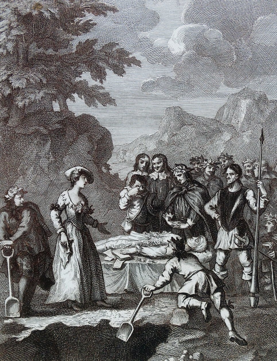 Les funérailles de Chyrstom et Marcella se justifiant par William Hogarth - William Hogarth