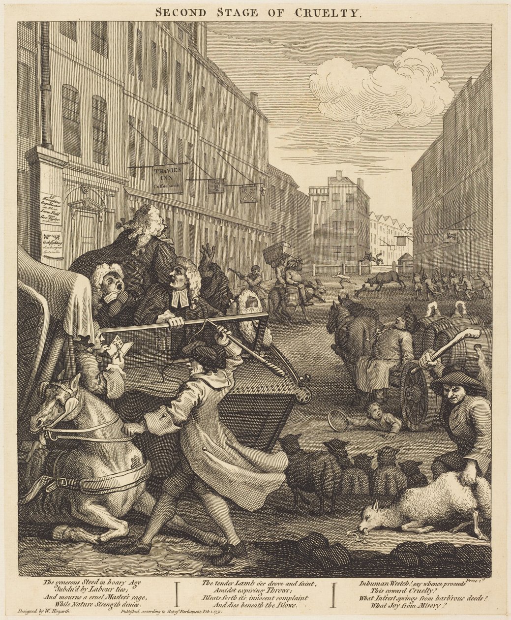 La deuxième phase de la cruauté - William Hogarth