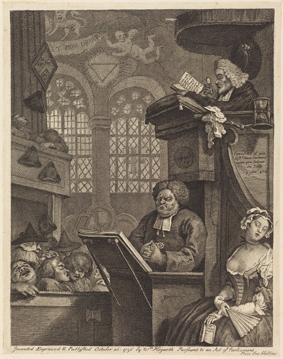 La congrégation endormie - William Hogarth