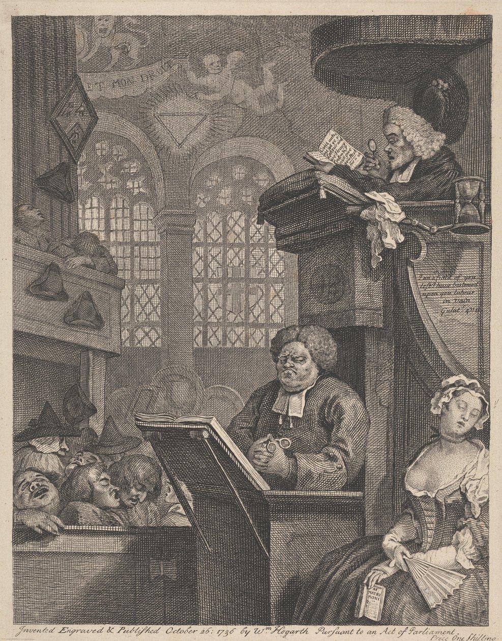 La congrégation endormie - William Hogarth