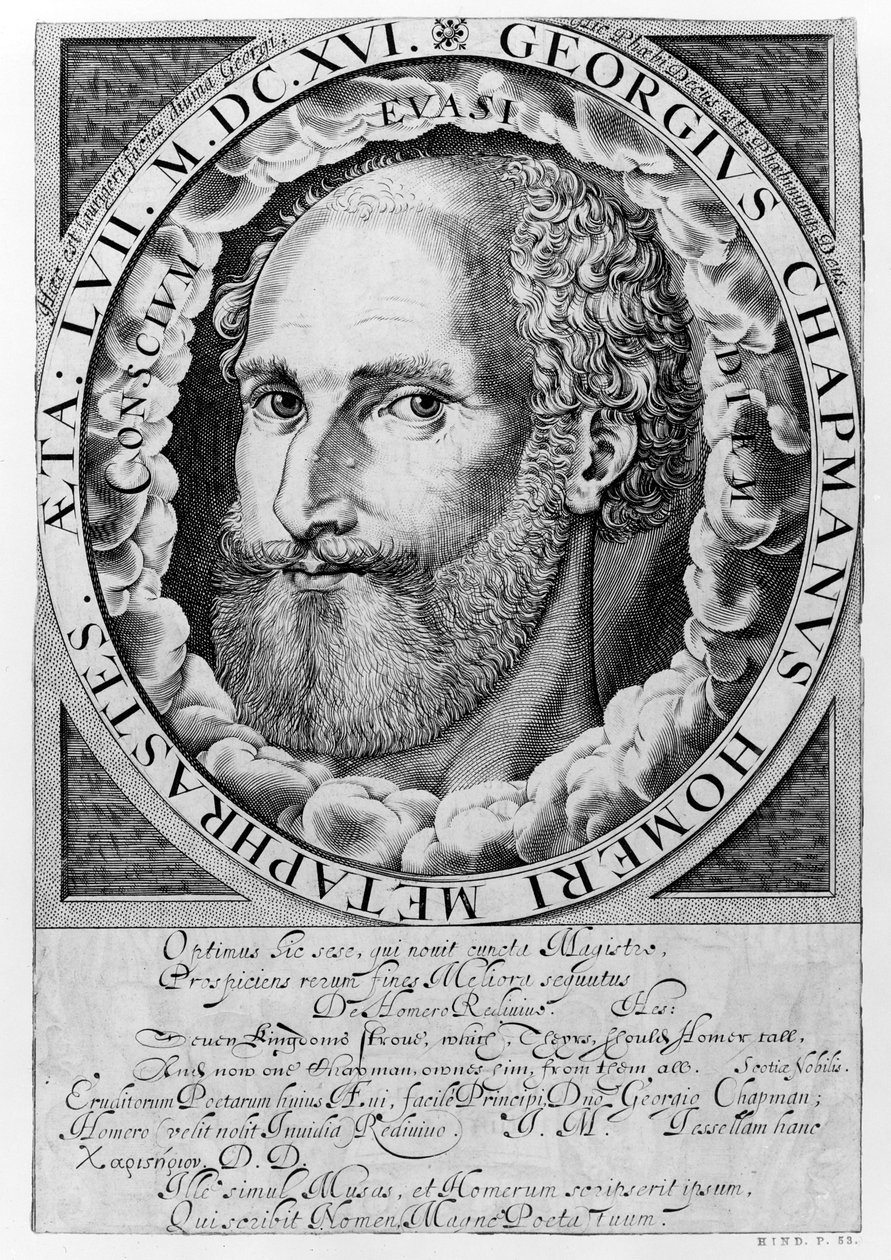 Portrait de George Chapman (c.1559-1634) vers 1609-10 - William Hole