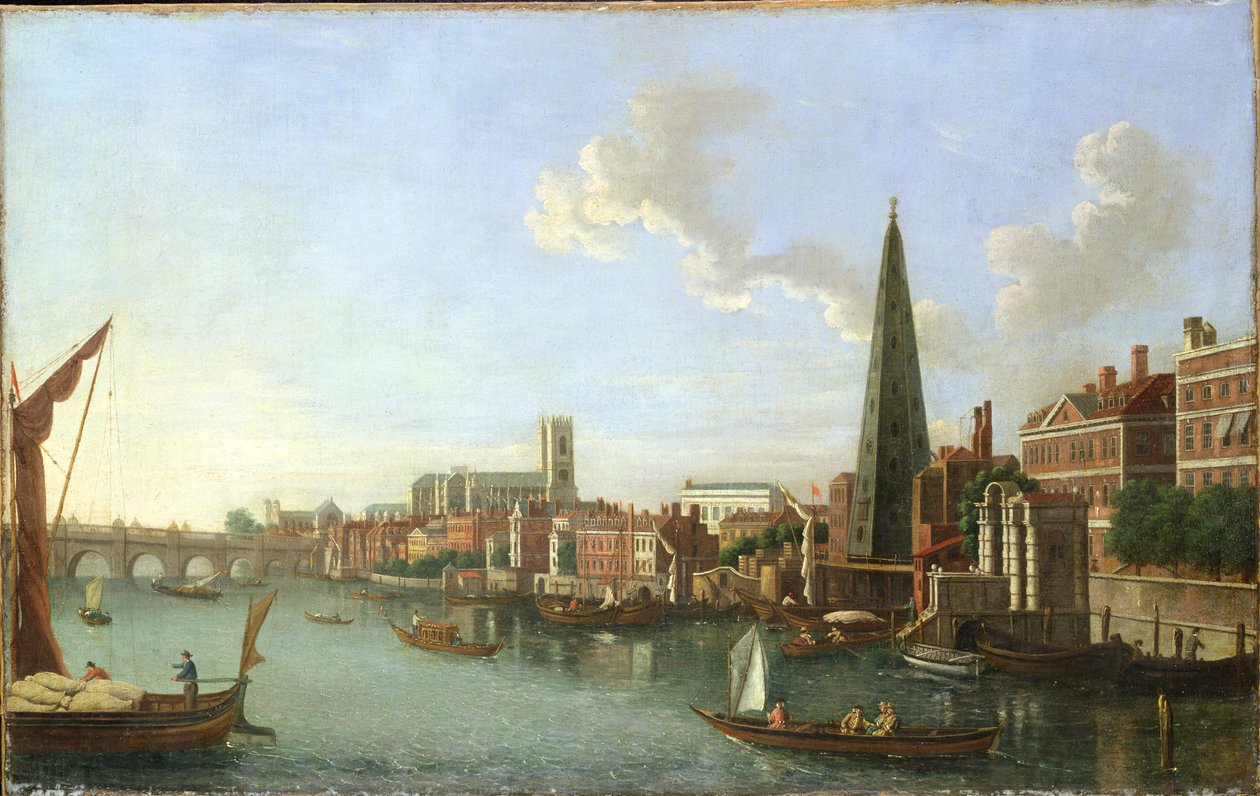 Pont de Westminster (soir), milieu du XVIIIe siècle - William James