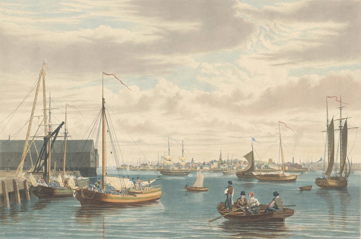 Boston : Depuis le Ship House West End du Navy Yard - William James Bennett