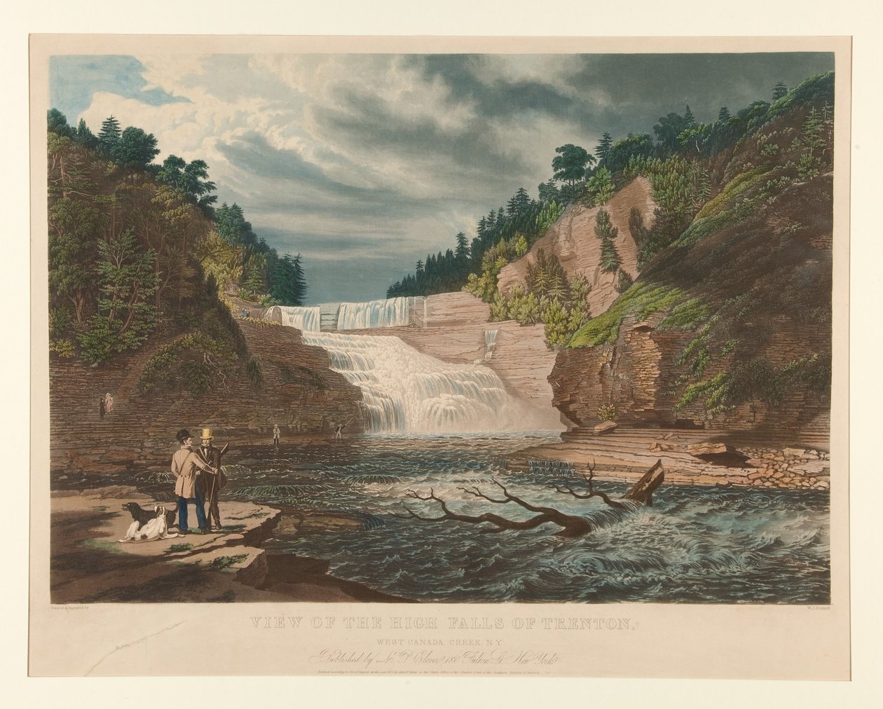 Vue des hautes chutes de Trenton, West Canada Creek, New York - William James Bennett
