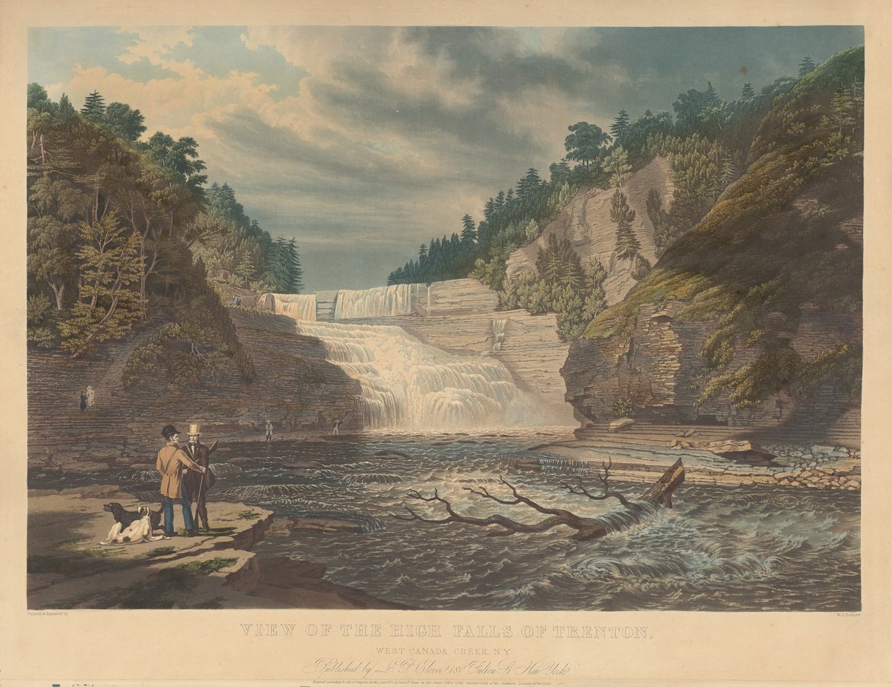 Vue des Hautes Chutes de Trenton : West Canada Creek, N.Y. - William James Bennett