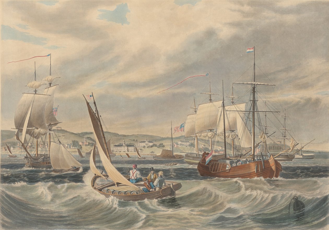 Vue de la quarantaine de New York, Staten Island - William James Bennett
