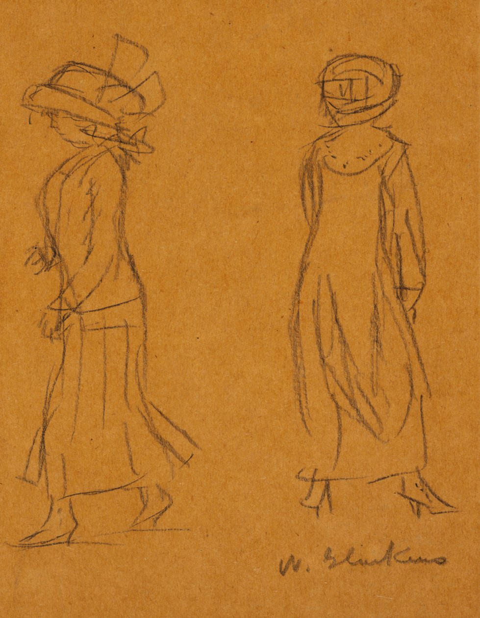 Deux femmes tournées dans des directions différentes - William James Glackens