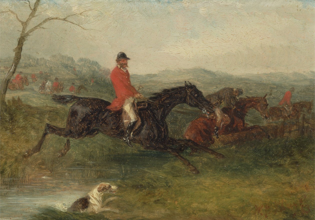 Chasse au renard : Franchir un ruisseau - William Joseph Shayer