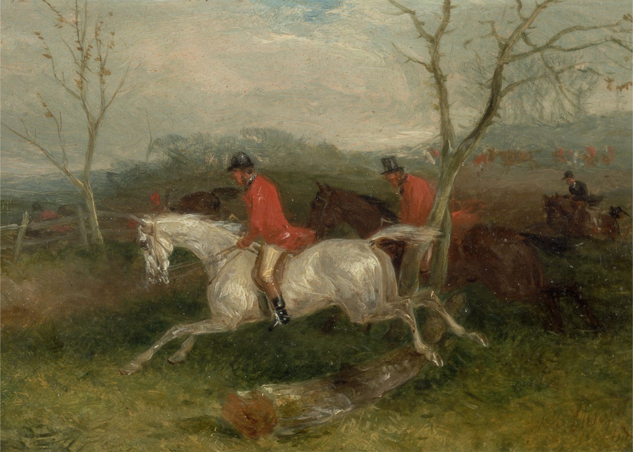 Chasse au renard : Arriver à une clôture (Pleine course) - William Joseph Shayer