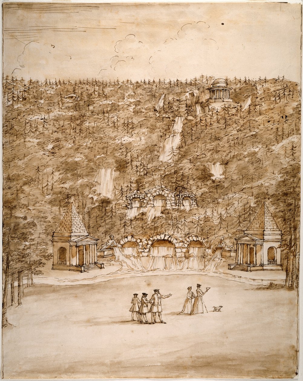 Chatsworth : conception pour une cascade, début des années 1740 - William Kent