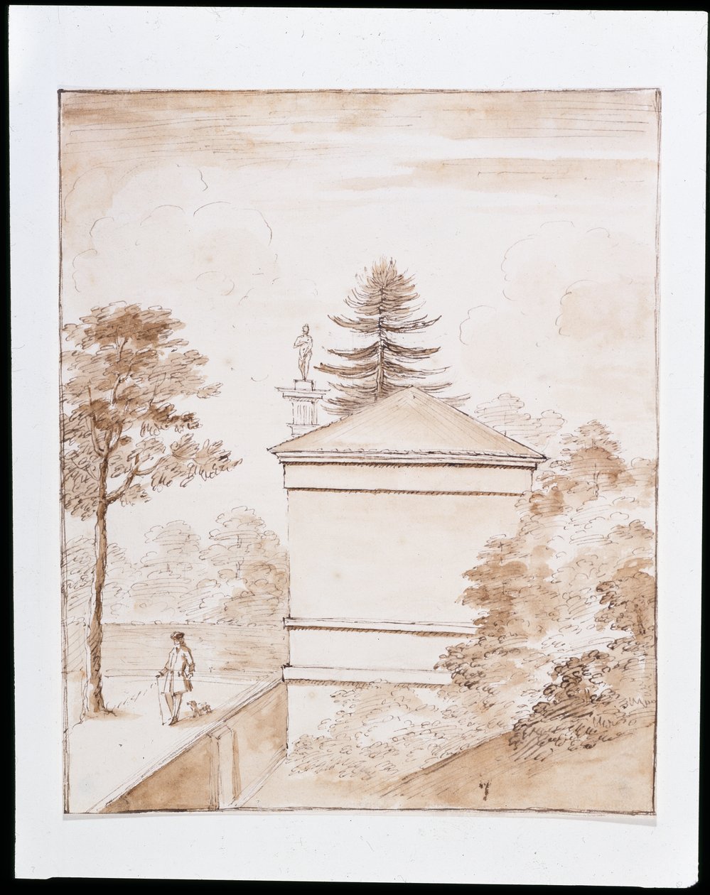 Chiswick, vue du côté de la Maison des Cerfs prise depuis le talus intérieur de l