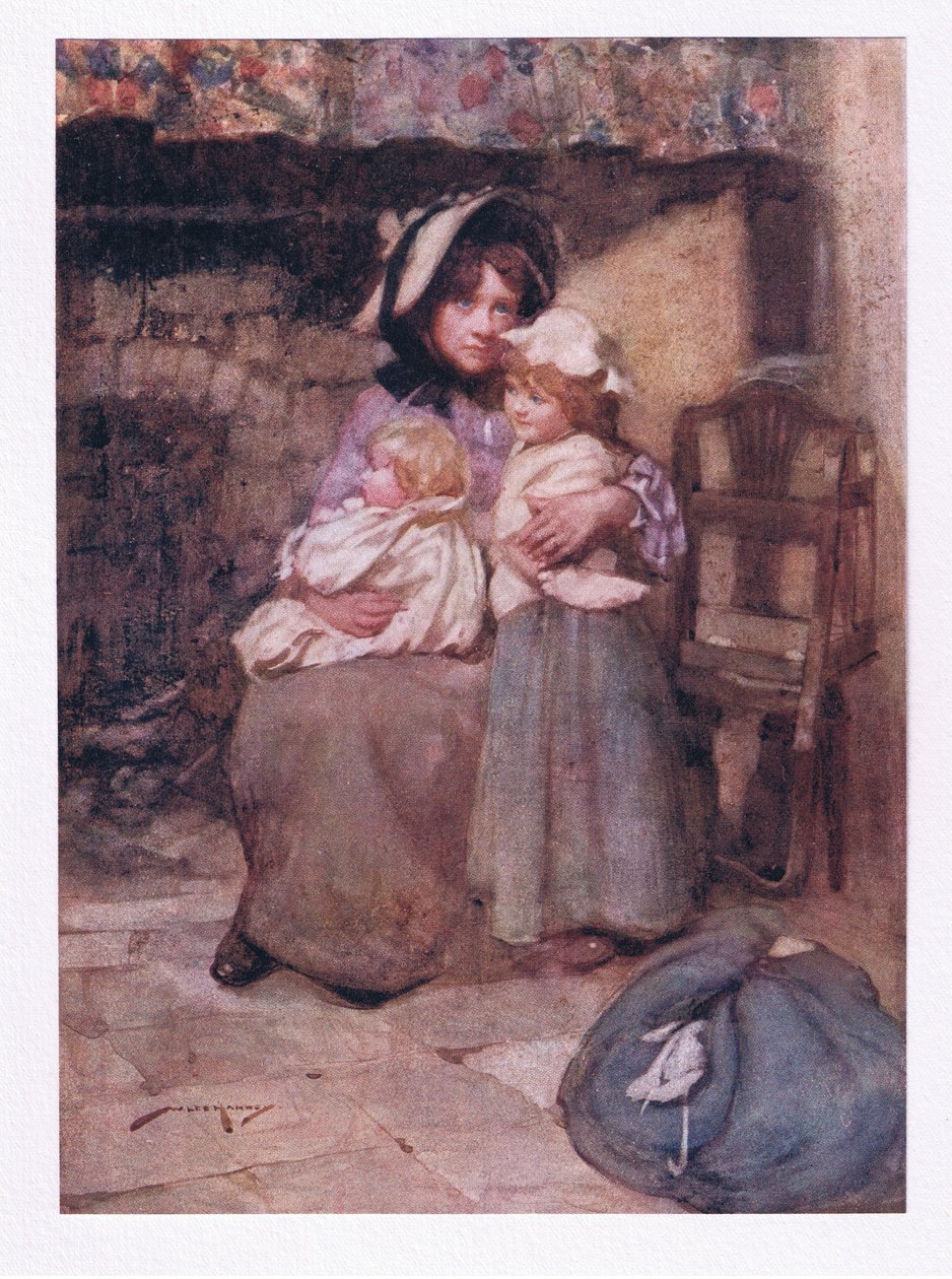 Et elle embrassa ses enfants insouciants avec beaucoup de larmes, et les serra fort, dans une douleur doublement chère - William Lee Hankey